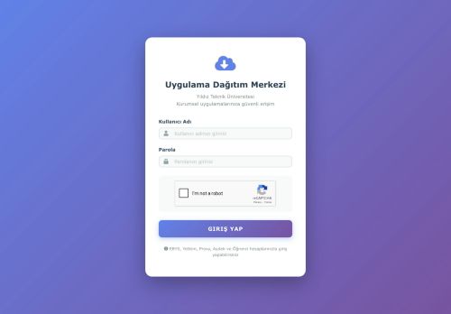 YTÜ Uygulama Dağıtım Merkezi - Giriş