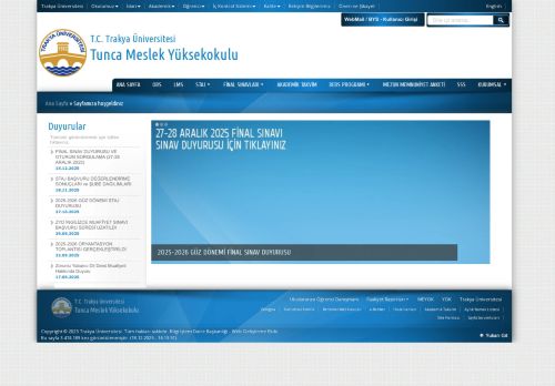 Sayfa Bulunamadı !! | Tunca Meslek Yüksekokulu | T.C. Trakya Üniversitesi