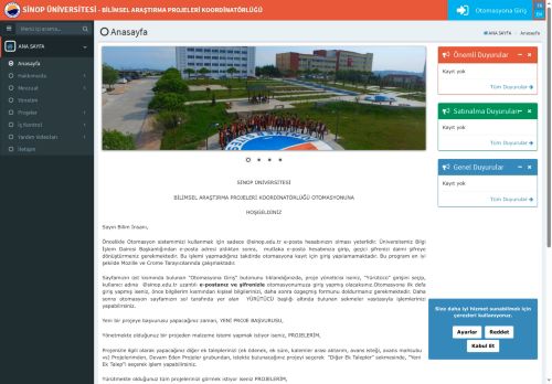 Sinop Üniversitesi BAP Otomasyonu - e-BAP