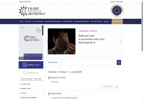 Volume: 12 Issue: 1 Year: 2025 Yıldız Journal of Art and Design