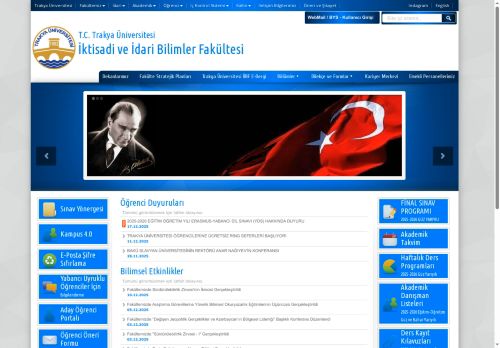 KALİTE ÇALIŞMALARI | İktisadi ve İdari Bilimler Fakültesi | T.C. Trakya Üniversitesi