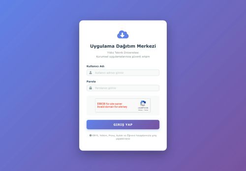 YTÜ Uygulama Dağıtım Merkezi - Giriş