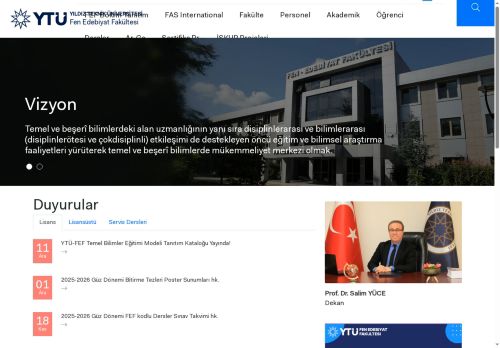 Anasayfa | YTÜ Fen Edebiyat Fakültesi