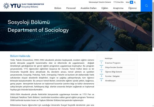 Anasayfa | YTÜ Sosyoloji Bölümü