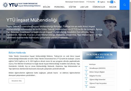 ANASAYFA | YTÜ İnşaat Mühendisliği Bölümü