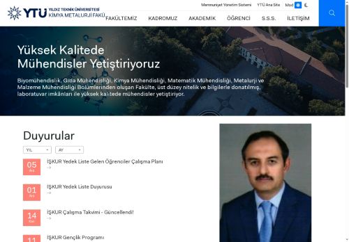 ANASAYFA | YTÜ Kimya Metalurji Fakültesi