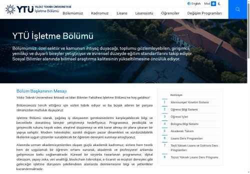 Anasayfa | YTÜ İşletme Bölümü