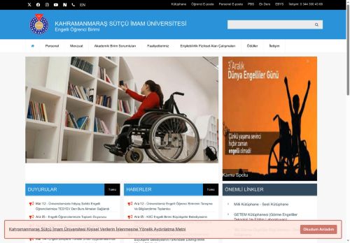 KSÜ - Engelli Öğrenci Birimi