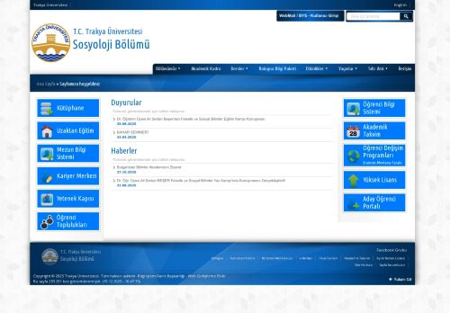 Sosyoloji Bölümü | T.C. Trakya Üniversitesi