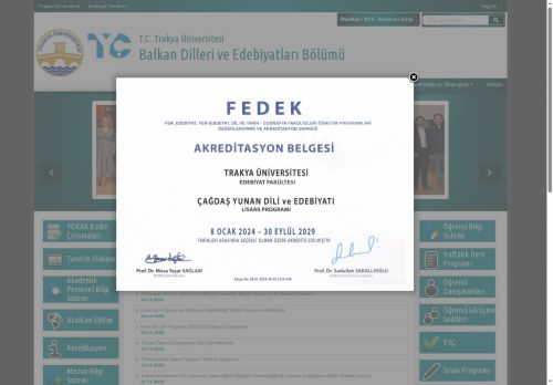 Balkan Dilleri ve Edebiyatları Bölümü | T.C. Trakya Üniversitesi