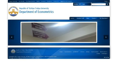 Department of Econometrics | Republic of Türkiye Trakya University