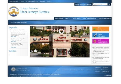 Döner Sermaye İşletmesi | T.C. Trakya Üniversitesi