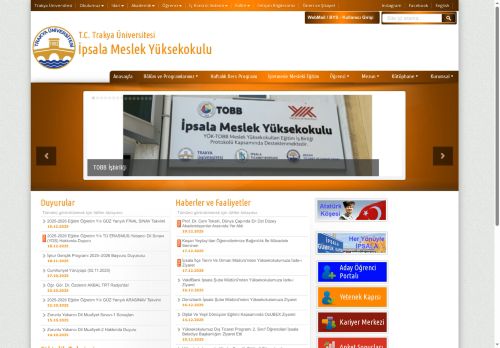 2016 Öncesi Girişli Öğrenciler için Staj Duyurusu | İpsala Meslek Yüksekokulu | T.C. Trakya Üniversitesi