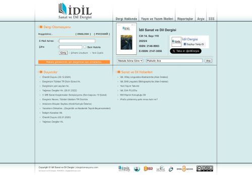 Idil Sanat ve Dil Dergisi - Uluslararası Hakemli Dergi