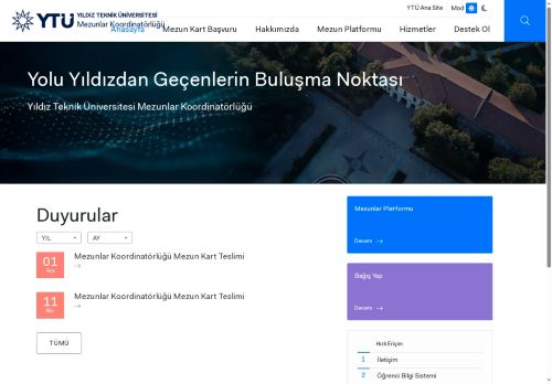 Anasayfa | YTÜ Mezunlar Koordinatörlüğü