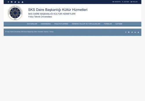 YTÜ SKS Daire Başkanlığı Kültür Hizmetleri