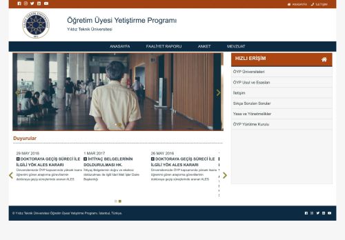 YTÜ Öğretim Üyesi Yetiştirme Programı