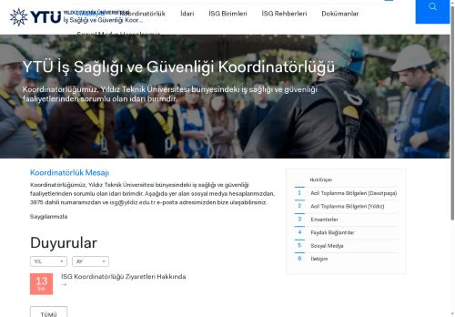 Anasayfa | YTÜ İş Sağlığı ve Güvenliği Koordinatörlüğü