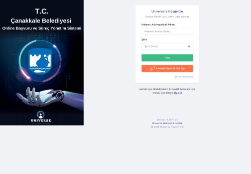 Çanakkale Belediyesi - Universe Online Başvuru