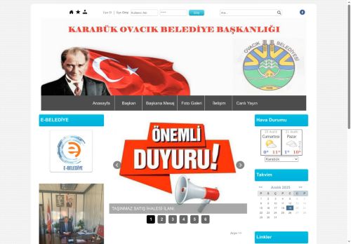 Karabük Ovacık Belediye Başkanlığı Resmi Web Sitesi