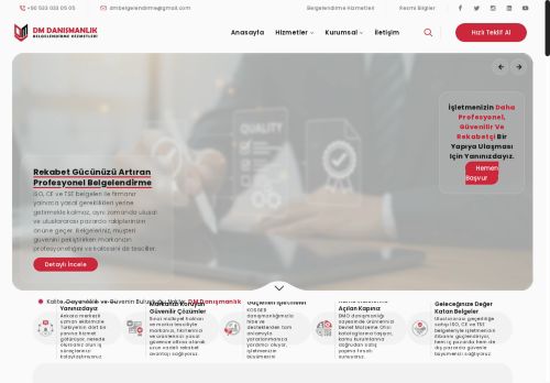 DM Danışmanlık | ISO, CE, TSE Belgelendirme ve Kurumsal Danışmanlık Hizmetleri