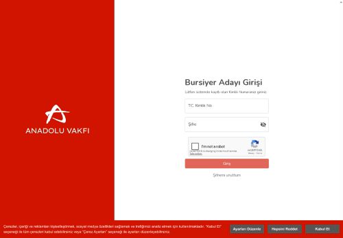 Anadolu Vakfı - Bursiyer Adayı Girişi