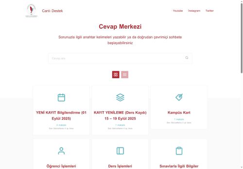 Çınarcık MYO Canlı Destek