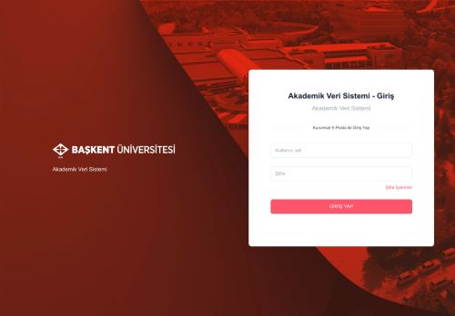 Başkent Üni̇versi̇tesi̇ - Akademi̇k Veri̇ Si̇stemi̇ - Gi̇ri̇ş