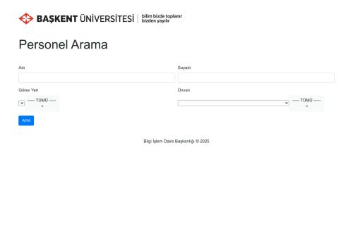 Personel Rehber/Arama | Başkent Üniversitesi