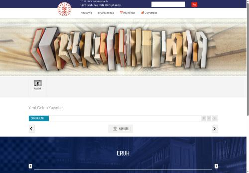 Siirt Eruh İlçe Halk Kütüphanesi - T.C. Kültür ve Turizm Bakanlığı