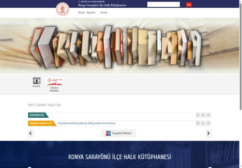 Konya Sarayönü İlçe Halk Kütüphanesi - T.C. Kültür ve Turizm Bakanlığı