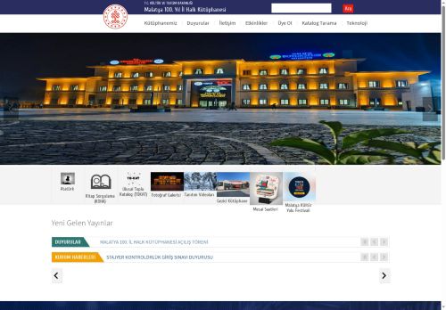 Malatya 100. Yıl İl Halk Kütüphanesi - T.C. Kültür ve Turizm Bakanlığı