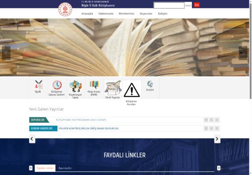 Niğde İl Halk Kütüphanesi - T.C. Kültür ve Turizm Bakanlığı