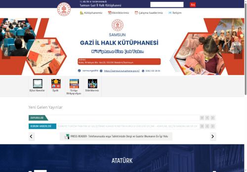 Samsun Gazi İl Halk Kütüphanesi - T.C. Kültür ve Turizm Bakanlığı