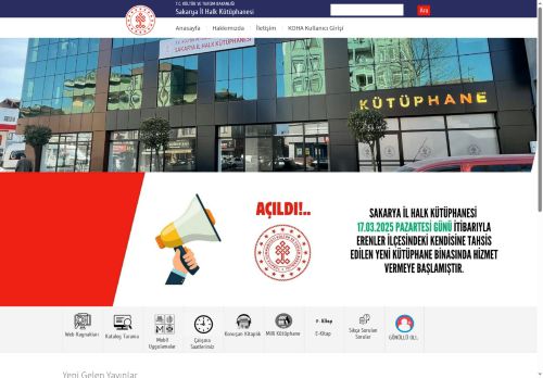 Sakarya İl Halk Kütüphanesi - T.C. Kültür ve Turizm Bakanlığı