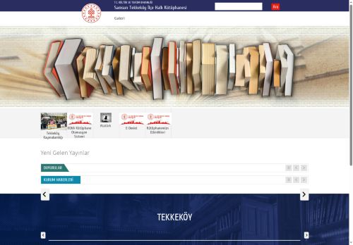 Samsun Tekkeköy İlçe Halk Kütüphanesi - T.C. Kültür ve Turizm Bakanlığı