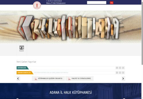 Adana İl Halk Kütüphanesi - T.C. Kültür ve Turizm Bakanlığı