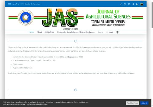 Tarım Bilimleri Dergisi – Ziraat Fakültesi