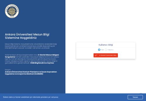 Ankara Üniversitesi | Mezun Bilgi Sistemi