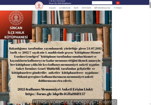 Sincan İlçe Halk Kütüphanesi - T.C. Kültür ve Turizm Bakanlığı
