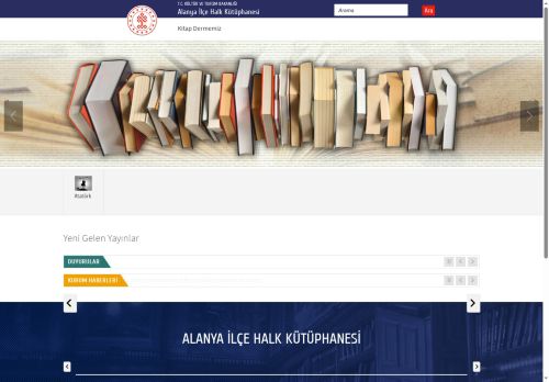 Alanya İlçe Halk Kütüphanesi - T.C. Kültür ve Turizm Bakanlığı