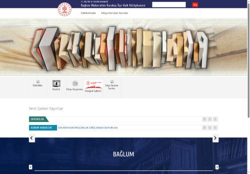 Bağlum Abdurrahim Karakoç İlçe Halk Kütüphanesi - T.C. Kültür ve Turizm Bakanlığı