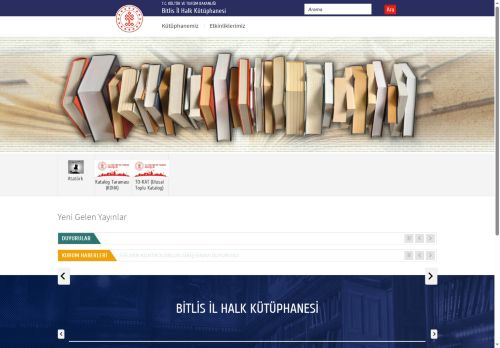 Bitlis İl Halk Kütüphanesi - T.C. Kültür ve Turizm Bakanlığı