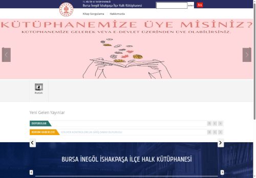 Bursa İnegöl İshakpaşa İlçe Halk Kütüphanesi - T.C. Kültür ve Turizm Bakanlığı