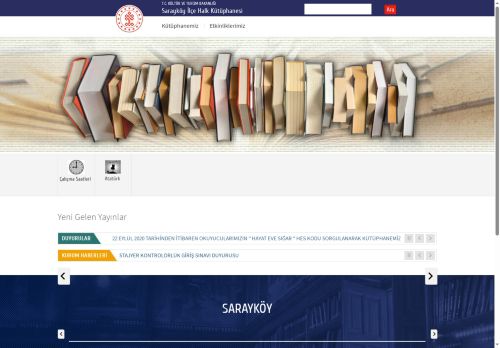 Sarayköy İlçe Halk Kütüphanesi - T.C. Kültür ve Turizm Bakanlığı