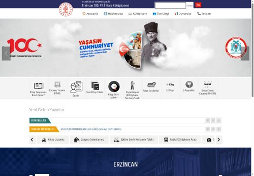 Erzincan 100. Yıl İl Halk Kütüphanesi - T.C. Kültür ve Turizm Bakanlığı