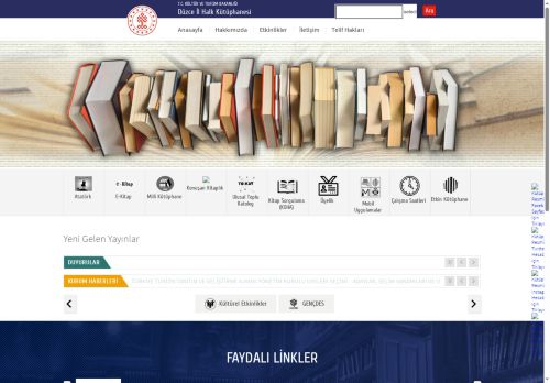 Düzce İl Halk Kütüphanesi - T.C. Kültür ve Turizm Bakanlığı