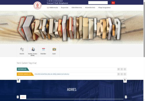 Erzurum İl Halk Kütüphanesi - T.C. Kültür ve Turizm Bakanlığı