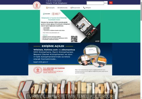 Eskişehir İl Halk Kütüphanesi - T.C. Kültür ve Turizm Bakanlığı
