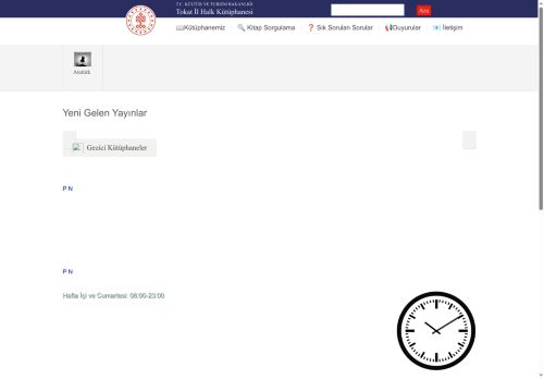 Tokat İl Halk Kütüphanesi - T.C. Kültür ve Turizm Bakanlığı